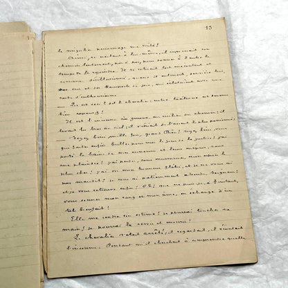 1900s French handwritten manuscript of Antoine de Rochefort historical narrative on aged paper.