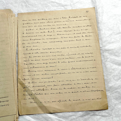 1900s French handwritten manuscript of Antoine de Rochefort historical narrative on aged paper.