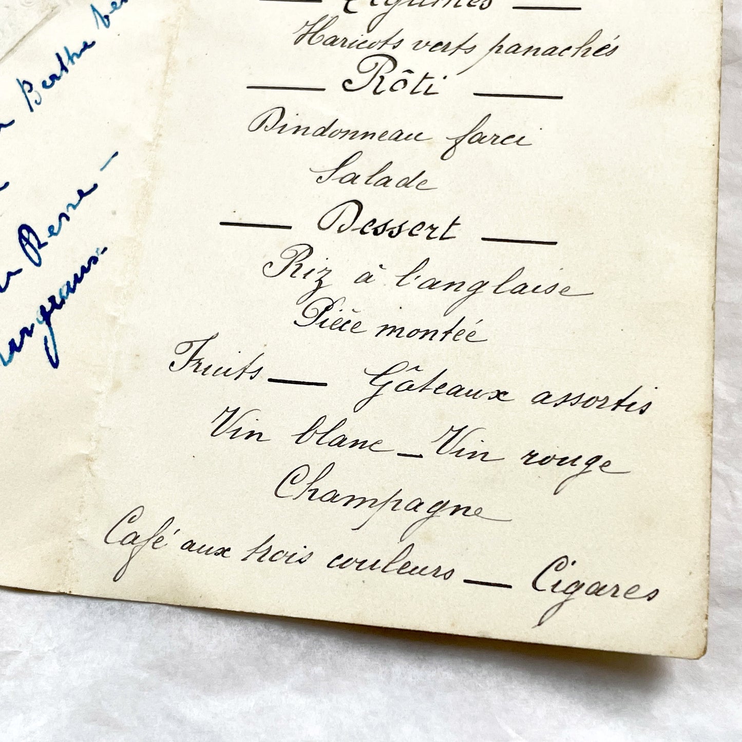 1930s - Vintage French Menu Card - Elegant Dining Ephemera - September 1933 - Historic European Cuisine Collectible