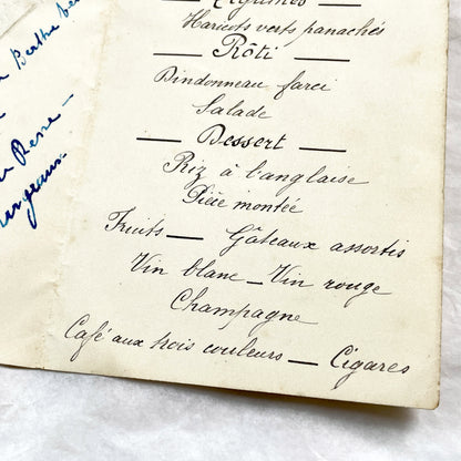 1930s - Vintage French Menu Card - Elegant Dining Ephemera - September 1933 - Historic European Cuisine Collectible