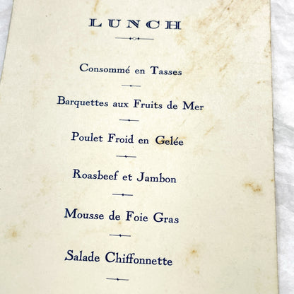 1930s - Vintage French Lunch Menu - Hôtel de France Poitiers - December 30 1935 - Historical Dining Ephemera - Signed Back