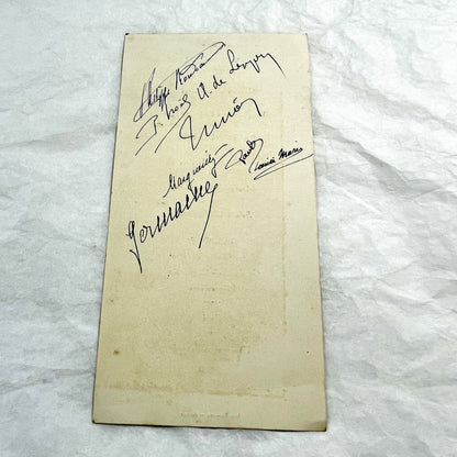 1930s - Vintage French Lunch Menu - Hôtel de France Poitiers - December 30 1935 - Historical Dining Ephemera - Signed Back