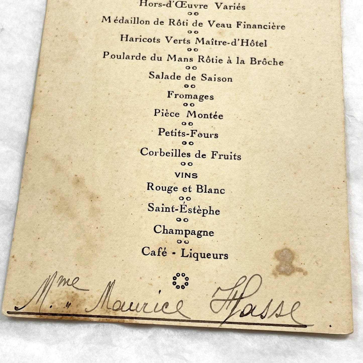 1930s - Vintage French First Communion Menu - Dinner Document - Unique Ephemera - 1935 Family Event - Collectible Paper