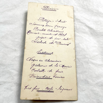 1930s - Authentic 1939 French Wedding Menu - Dejeuner - Diner - Handwritten Menu - Gilded Vintage Ephemera - Culinary History