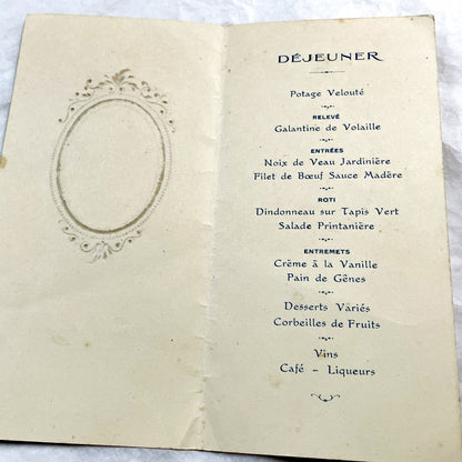 1930s - Vintage French First Communion Menu Card - 1932 Religious Ceremony - Angel Illustration - Antique Collectible