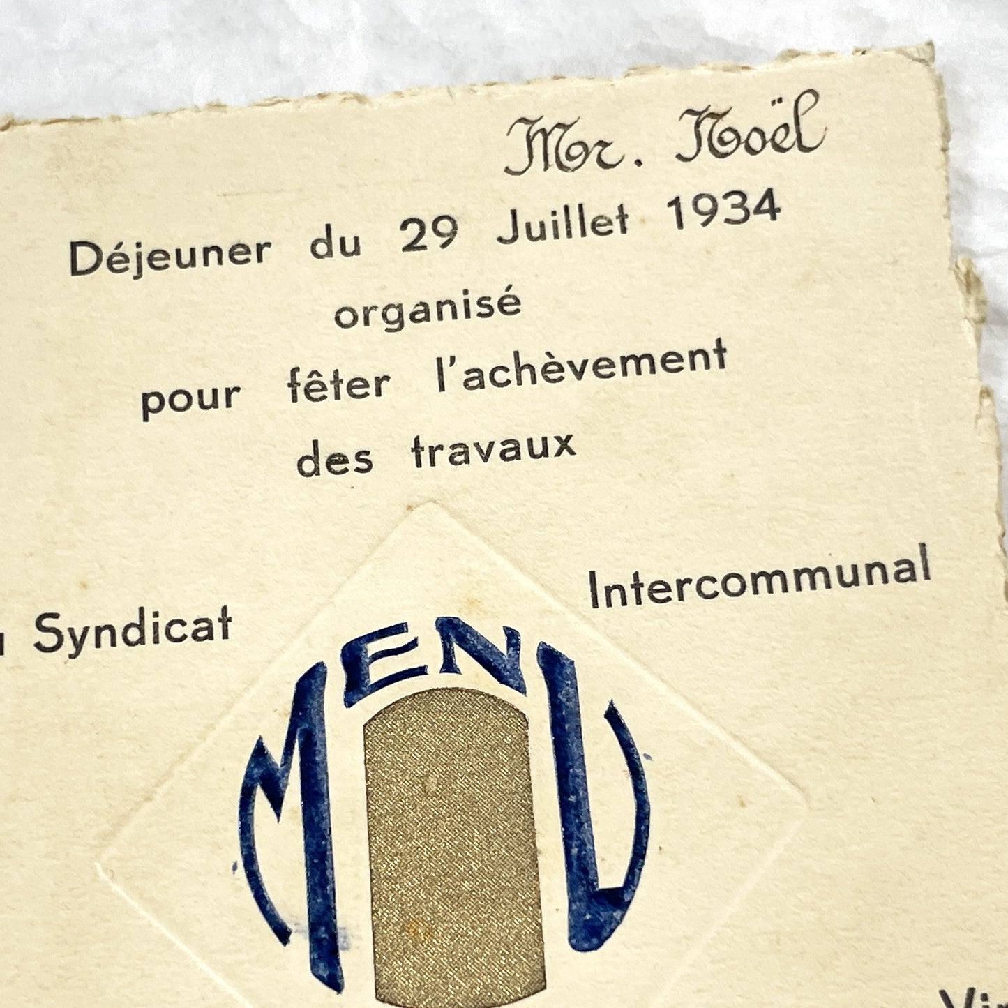 1930s - Vintage French Electrification Lunch Menu - 934 - Historic Normandy - Deluxe Dinner Program