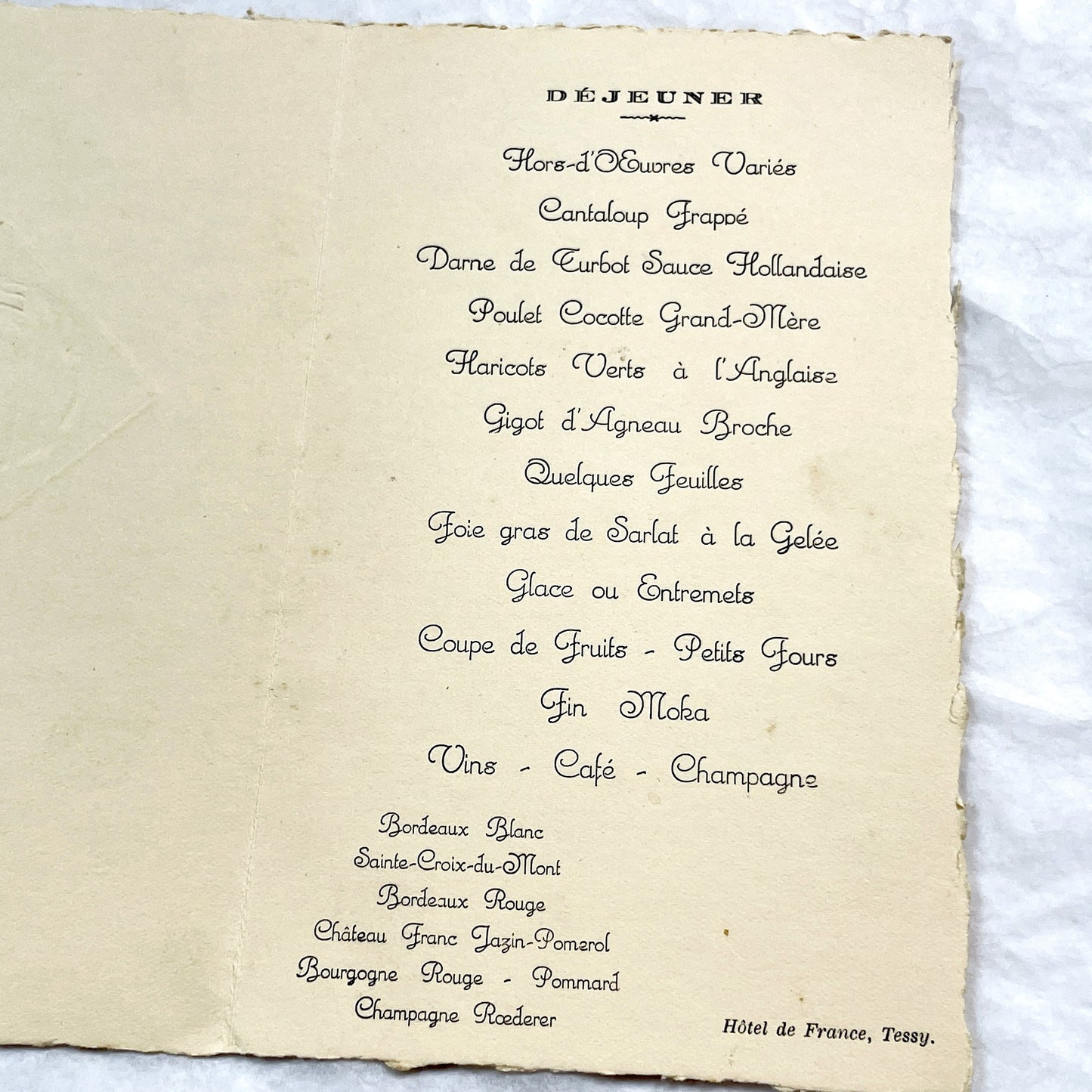 1930s - Vintage French Electrification Lunch Menu - 934 - Historic Normandy - Deluxe Dinner Program