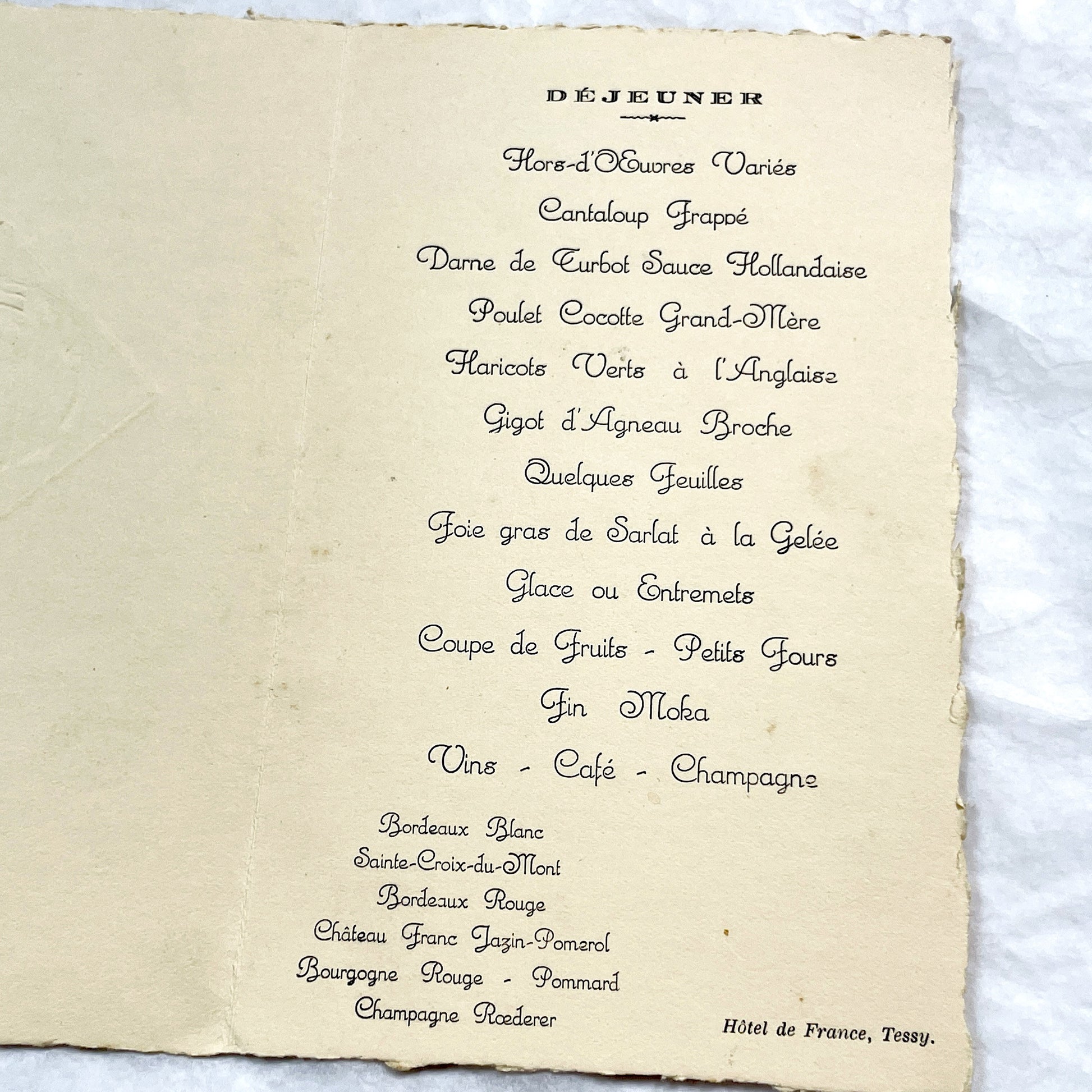 1930s - Vintage French Electrification Lunch Menu - 934 - Historic Normandy - Deluxe Dinner Program
