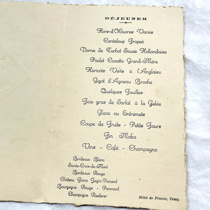 1930s - Vintage French Electrification Lunch Menu - 934 - Historic Normandy - Deluxe Dinner Program