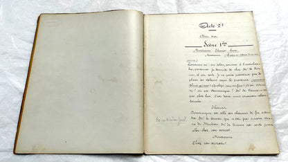 Late 19th century French play manuscript, 'Acte 2,' featuring elegant handwritten text on aged paper, a piece of theater hist