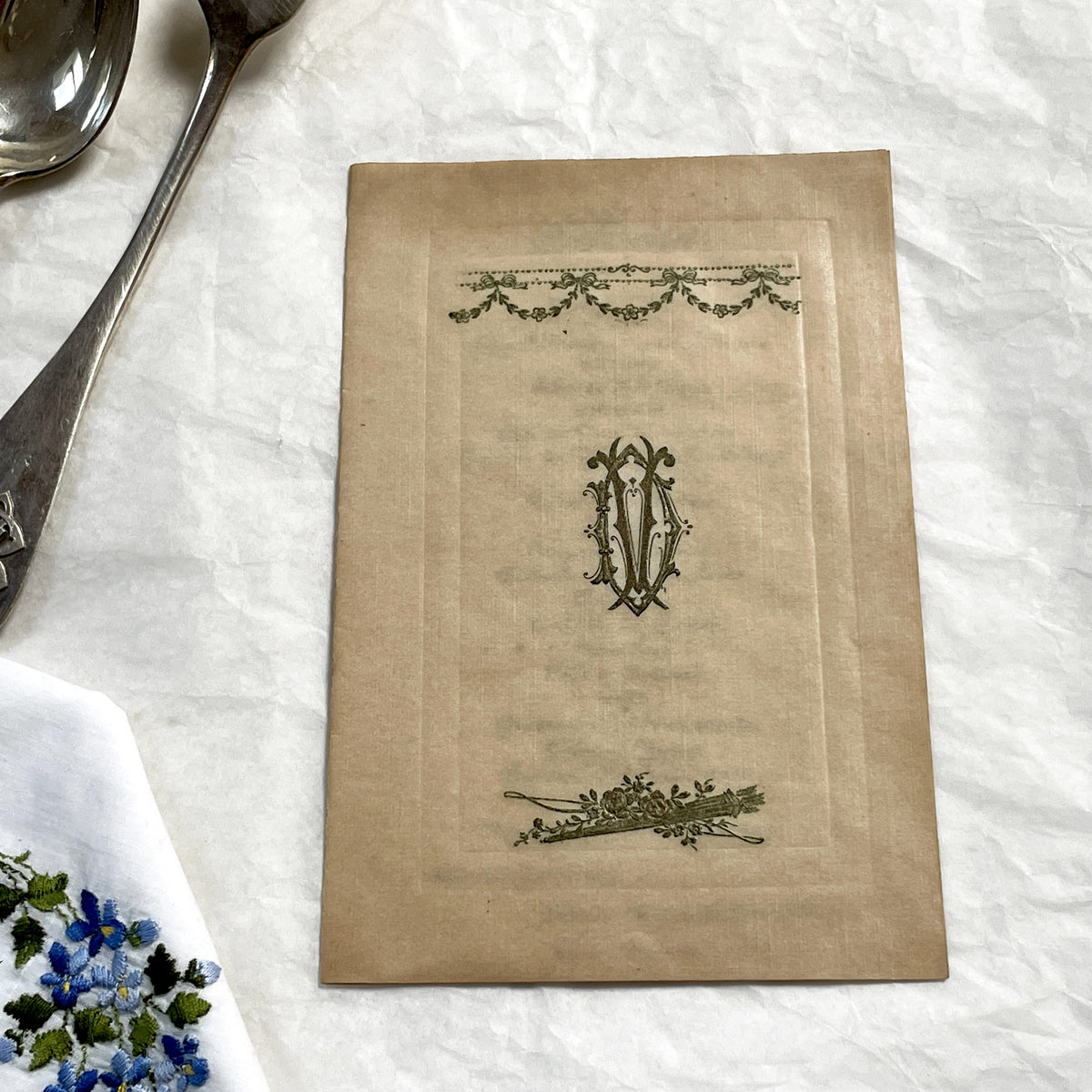 1920s - Antique French Dinner Menu Collectible - Formal Dining Ephemera - Vintage Restaurant Chandivert Caen - Historical Culinary Document