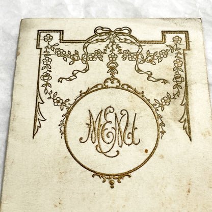 1920s - Vintage French Dinner Menu Card - Gilded Art Deco Motif - Grand Hotel Fine Dining Experience - 1928 - Collectible Ephemera History