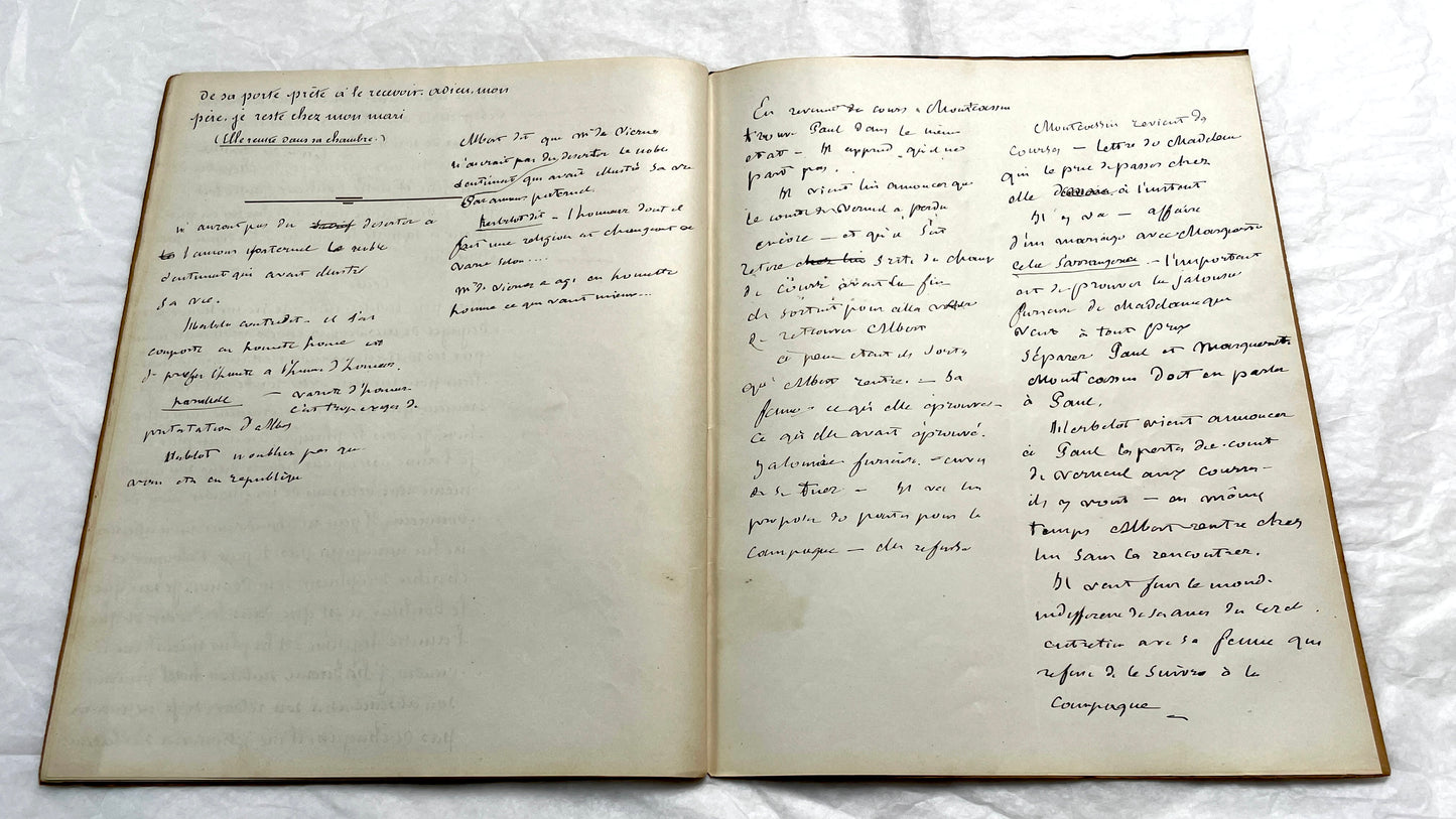 1930s French play script manuscript showing 'Acte 5ème' and handwritten text for a theater scene.