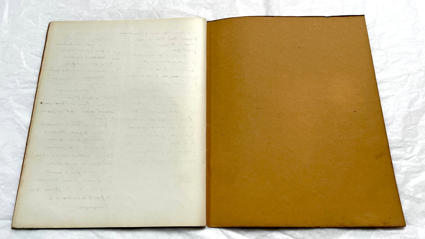 1930s French play script manuscript showing 'Acte 5ème' and handwritten text for a theater scene.