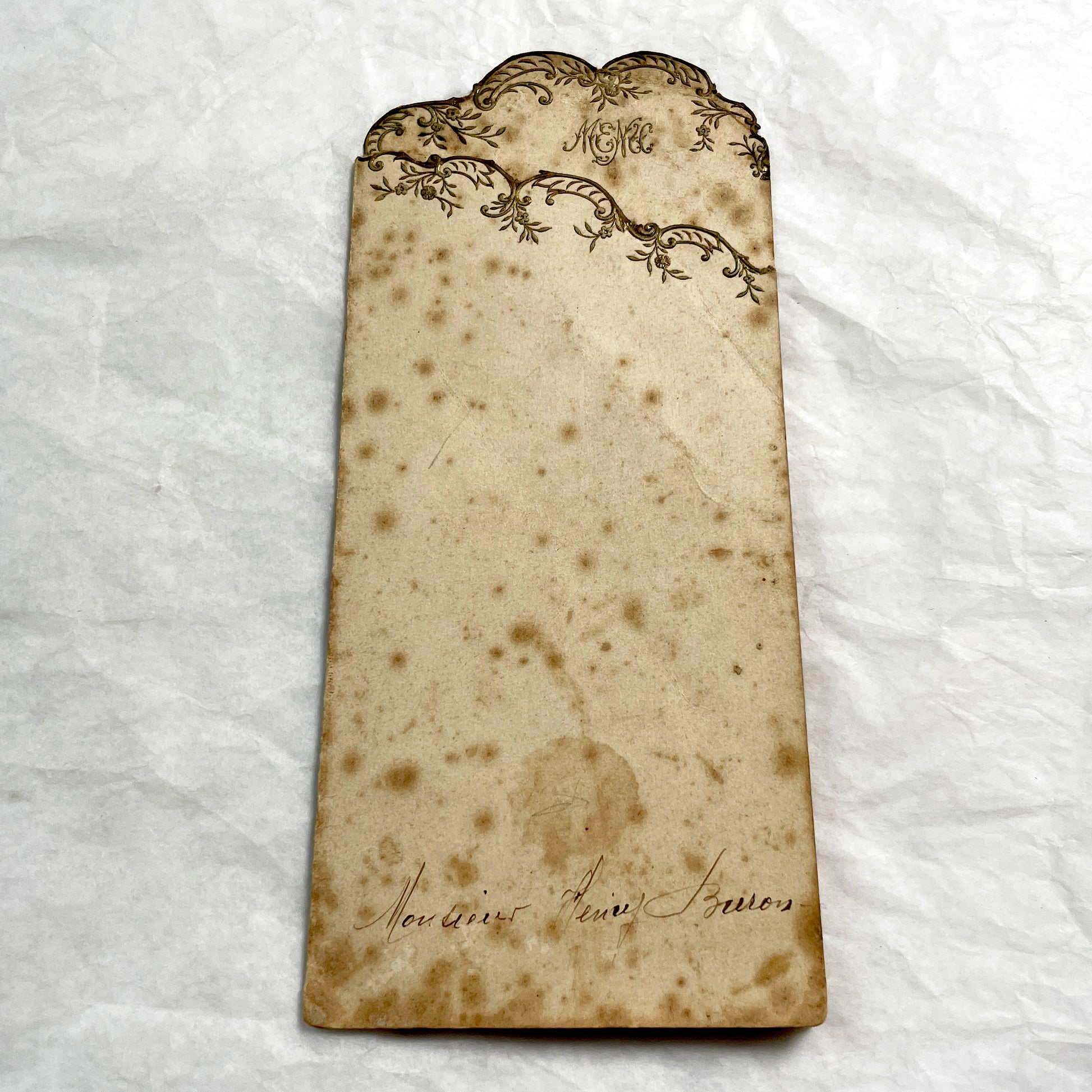 1920s - Antique French Menu 1928 February 18 - Formal Dinner Program Historical Collectible Ephemera Vintage Elegant Supper Card