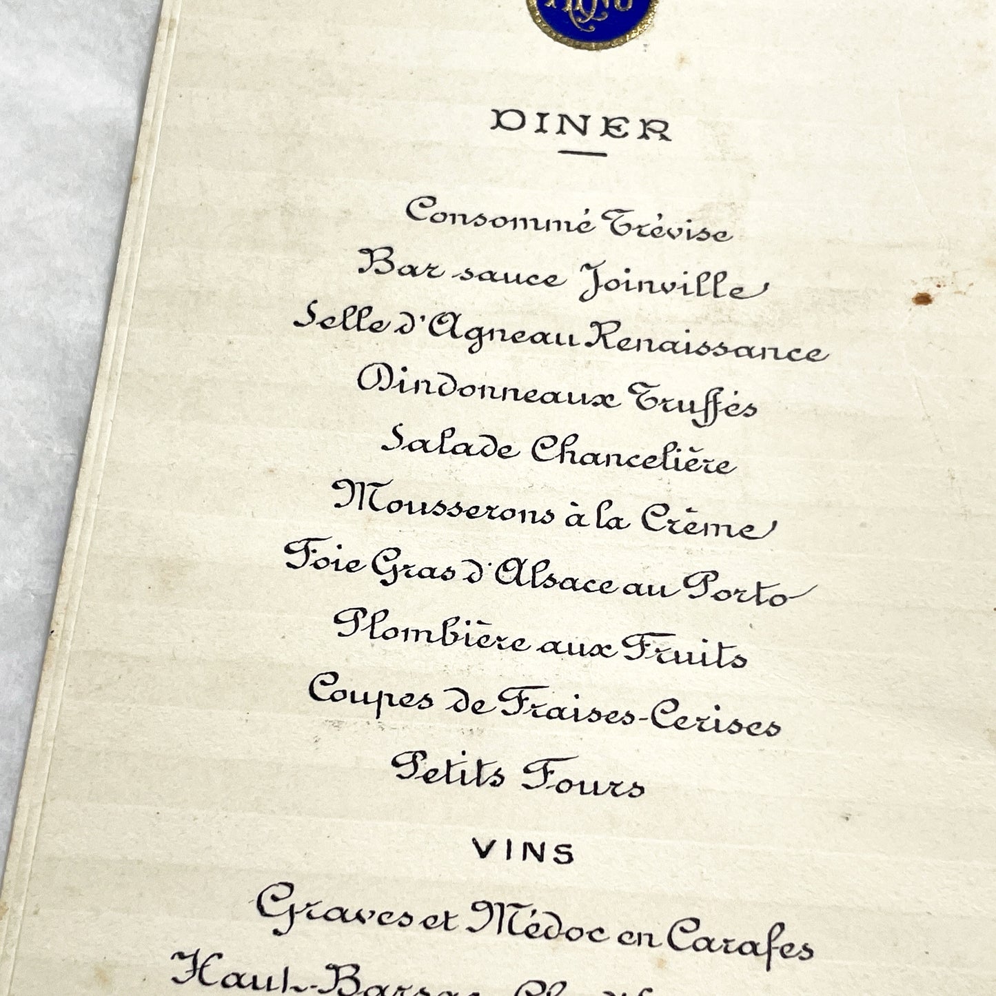 1920s - Vintage French Dinner Menu - 1923 Elegant Dining Card - Luxury Cuisine Experience - Historical Culinary Ephemera - Collectible Paper