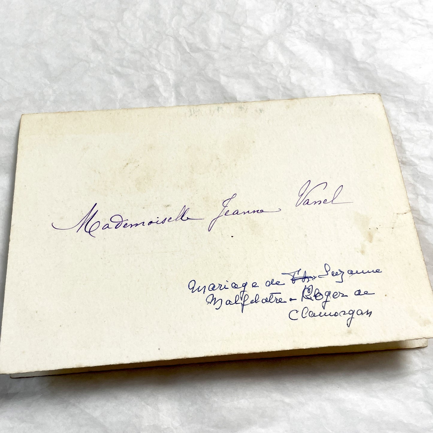 1920s - Vintage French Wedding Menu - Elegant Illustrated Monogram - Caen, June 8, 1920 - Historic Dinner Ephemera Collectible