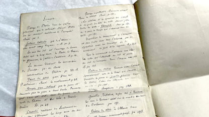 1900s French handwritten manuscript pages detailing ancient Greece history and mythology with elegant script.