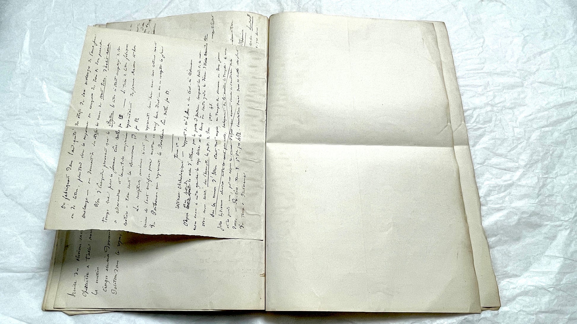 1900s French handwritten manuscript pages detailing ancient Greece history and mythology with elegant script.