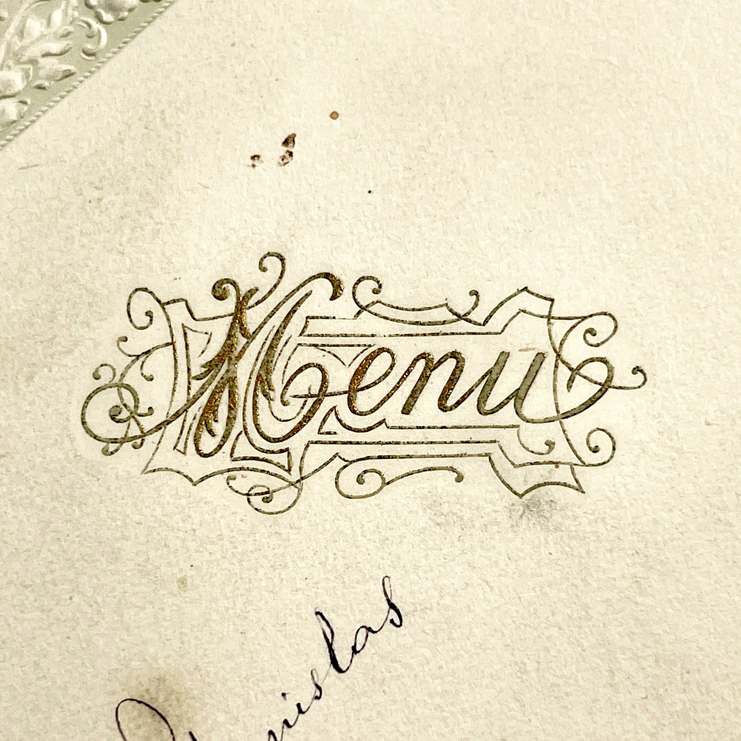 1920s - Antique French Menu Card - Handwritten Dinner and Lunch Ephemera - Elaborate Vintage Cuisine Document - Elegant Collectible Paper