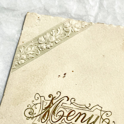 1920s - Antique French Menu Card - Handwritten Dinner and Lunch Ephemera - Elaborate Vintage Cuisine Document - Elegant Collectible Paper