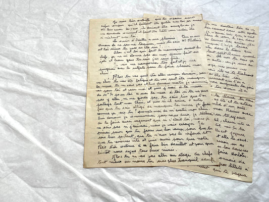 1940s - Vintage French Love Letters - Romantic Correspondence Between Lovers - Handwritten Letters