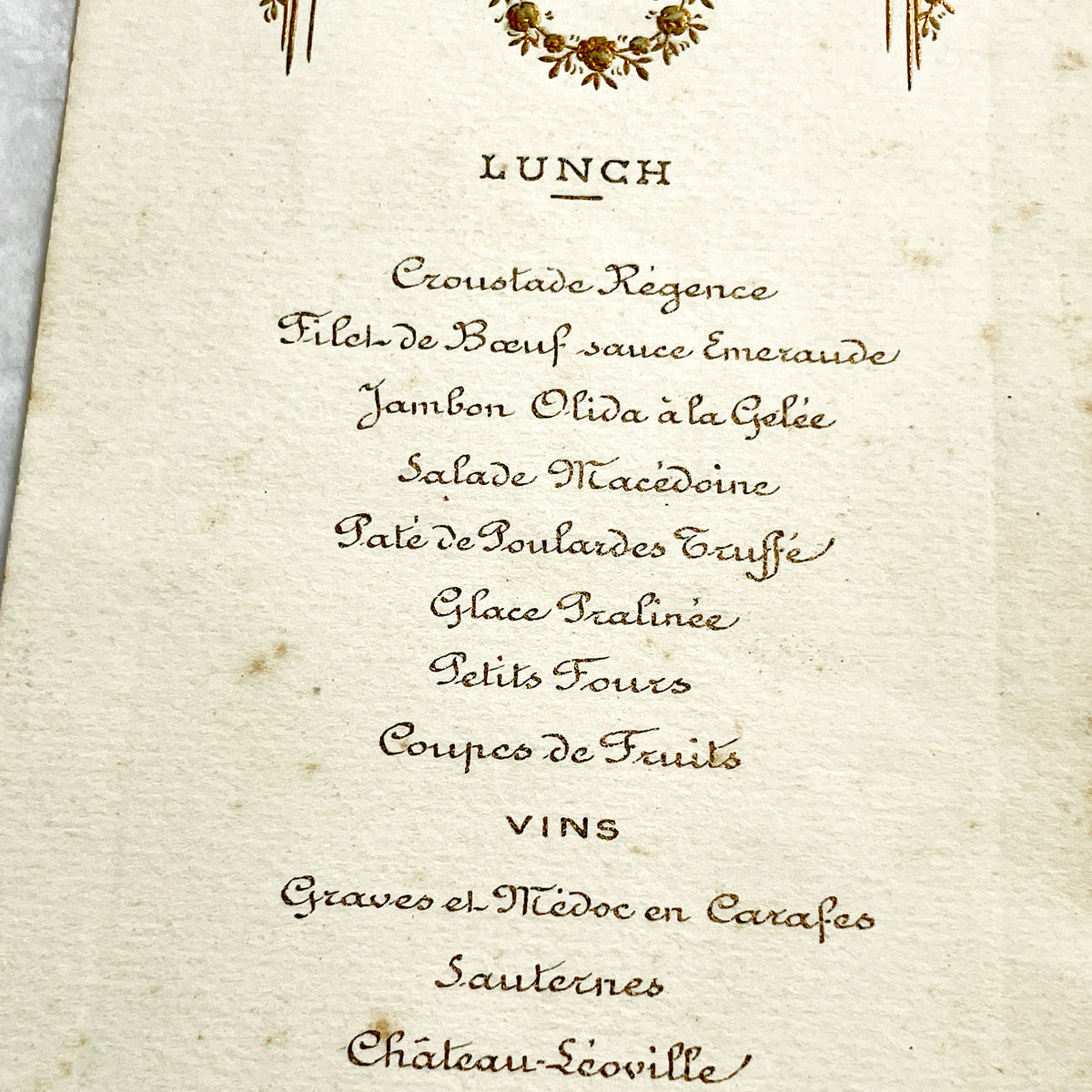 1920s - Vintage 1923 French Restaurant Menu - Formal Lunch Event Dining Memorabilia - Haute Cuisine - Elegant Dining - Collectible Ephemera