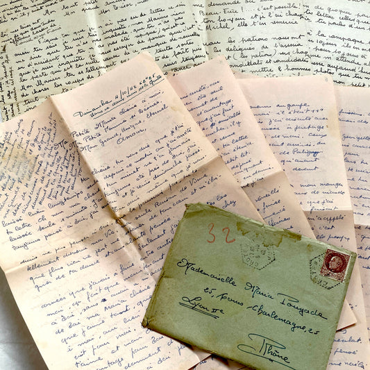 1940s - Vintage French Love Letters - Romantic Correspondence Between Lovers - Handwritten Letters