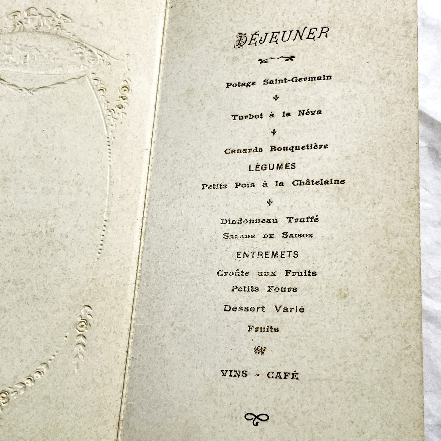 1920s - Vintage French First Communion Menu - Maurice Halboust 1924 - Exquisite Embossed Religious Celebration Document Souvenir Collectible