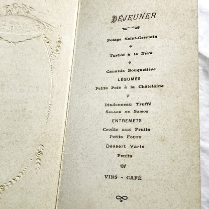1920s - Vintage French First Communion Menu - Maurice Halboust 1924 - Exquisite Embossed Religious Celebration Document Souvenir Collectible