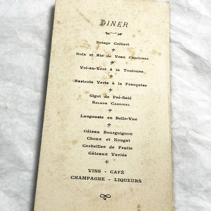 1920s - Vintage French First Communion Menu - Maurice Halboust 1924 - Exquisite Embossed Religious Celebration Document Souvenir Collectible