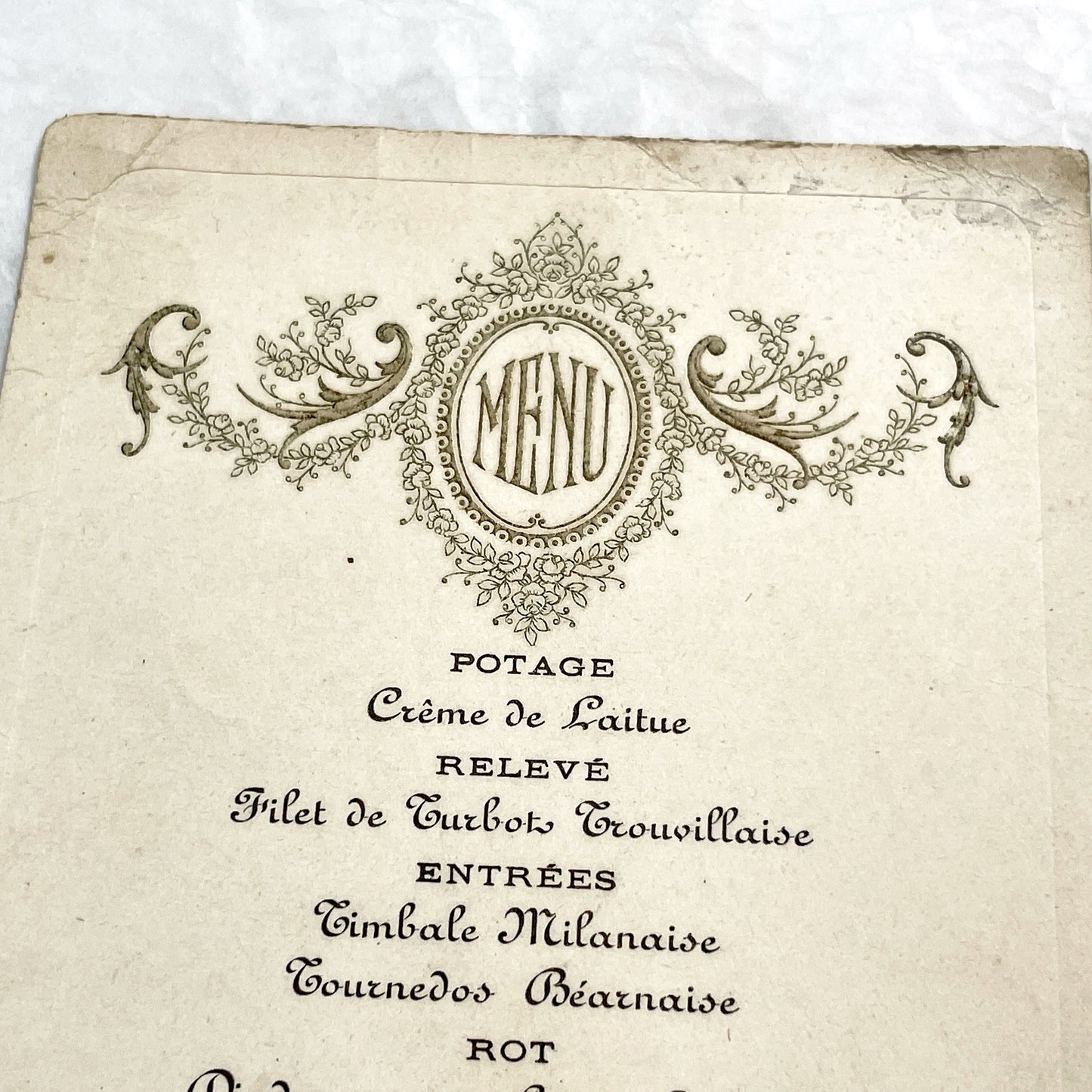 1920s - Vintage French Restaurant Menu - Chandivert Caen Dining - Historical Ephemera - Elegant Cuisine - Normandy Collectible