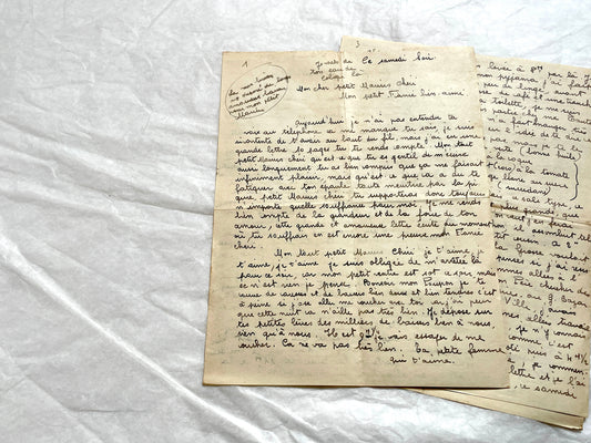 1940s - Vintage French Love Letters - Romantic Correspondence Between Lovers - Handwritten Letters