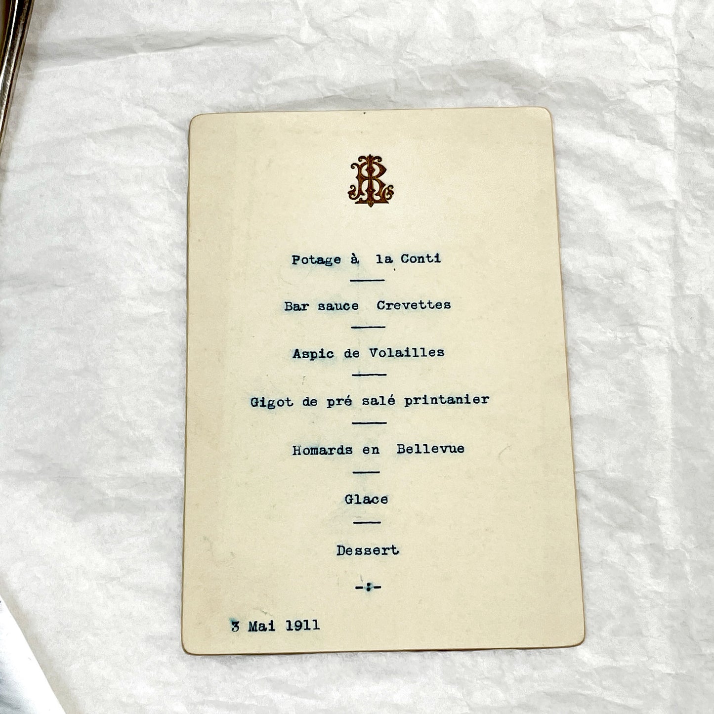 1910s - Vintage French Dinner Menu 1911 - Culinary History - Exquisite Belle Époque Dining Experience - Rare European Ephemera Collectible