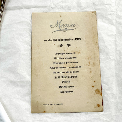 1910s - French Restaurant Menu Card - Fine Dining Experience - Historic Culinary Document - Dinner Program - Vintage Stylz