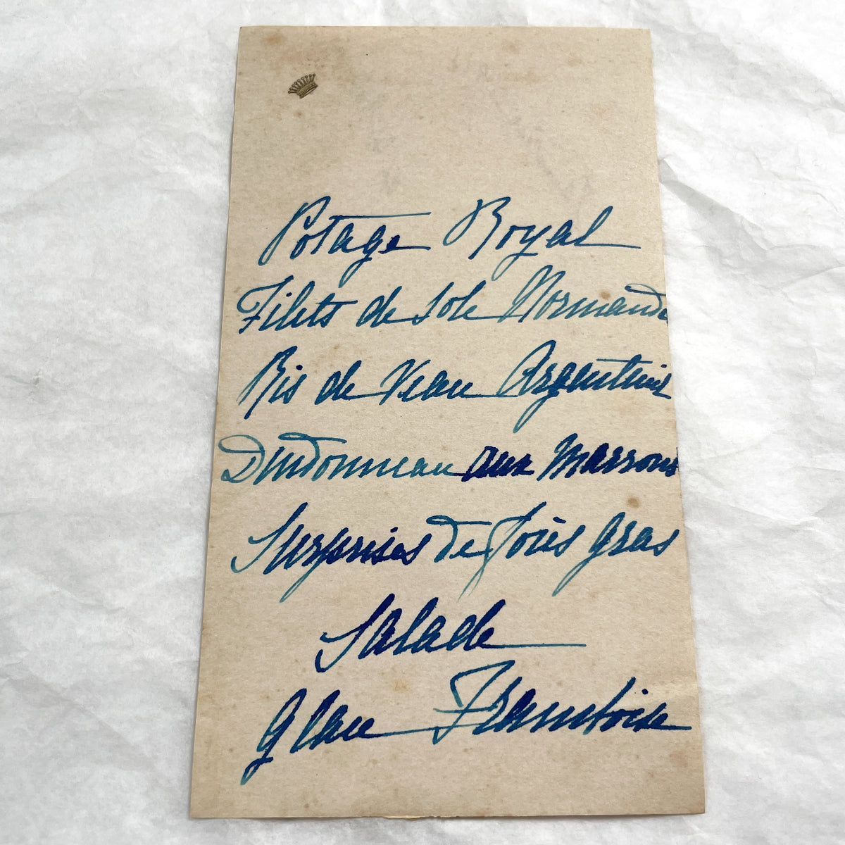 1910s - Formal Handwritten French Menu from 1911 - Vintage Royal Dining Card - Historic Culinary Document - French Cuisine