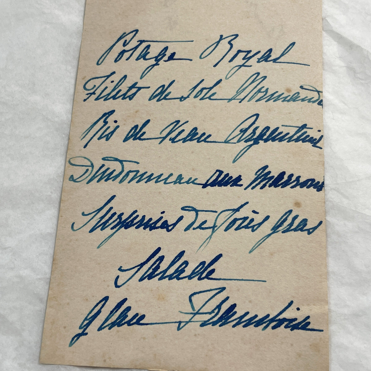 1910s - Formal Handwritten French Menu from 1911 - Vintage Royal Dining Card - Historic Culinary Document - French Cuisine