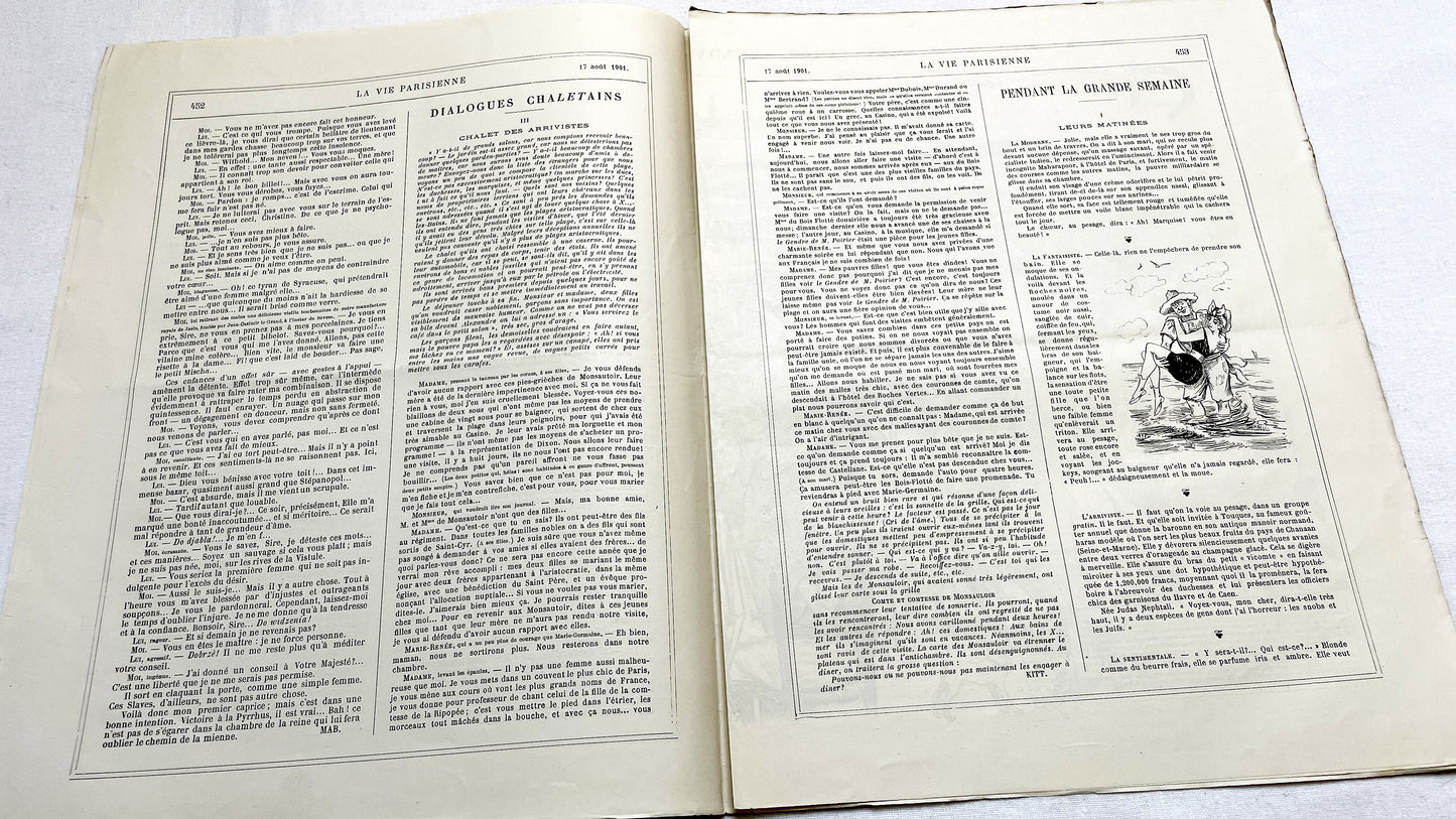 1900s - La Vie Parisienne French Illustrated Magazine - Belle Époque Satirical Journal - Paris Fashion & Art Review