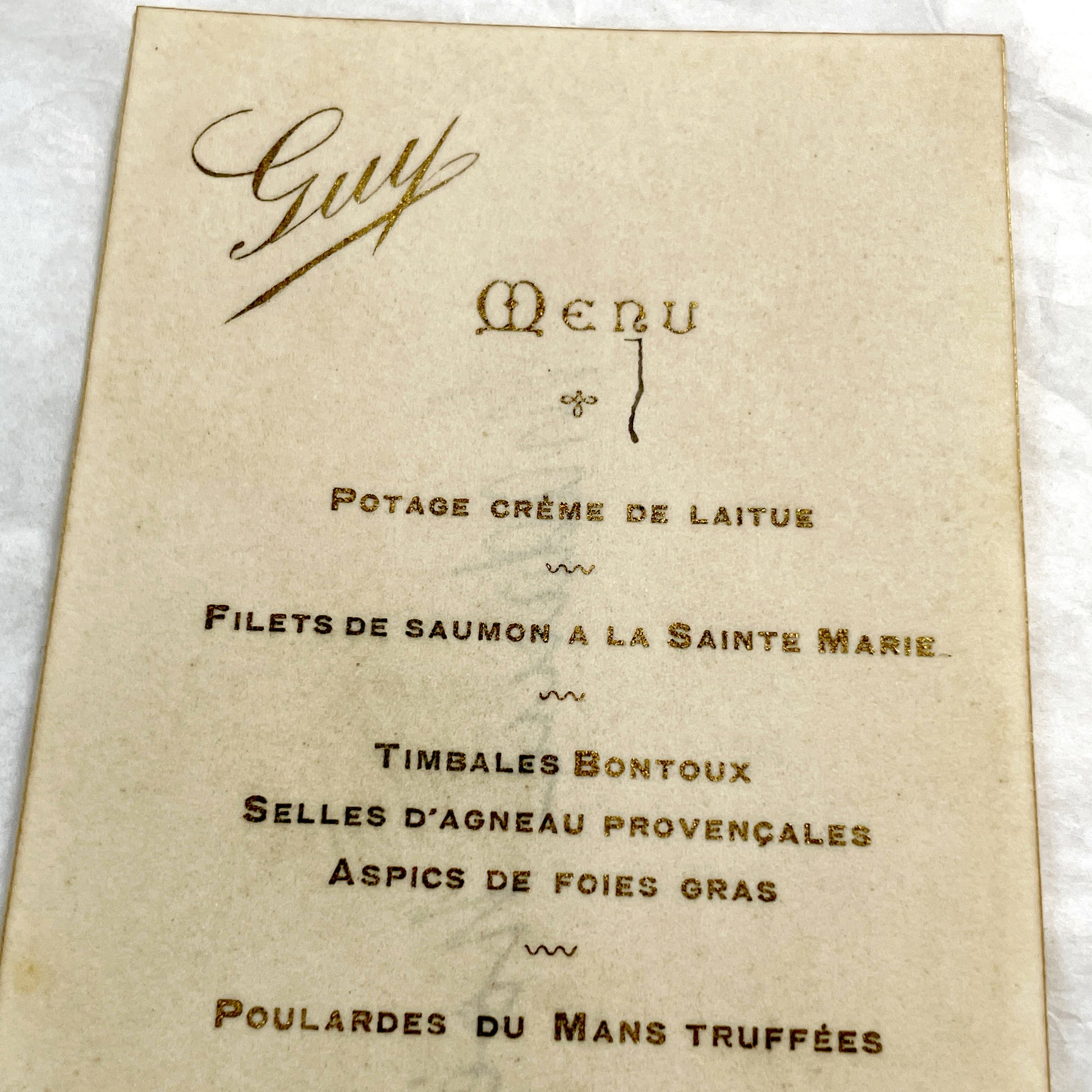 1910s - French Restaurant Menu Card - Elegant Dining Experience from June 15, 1911 - Historic Culinary Document - Vintage Cuisine