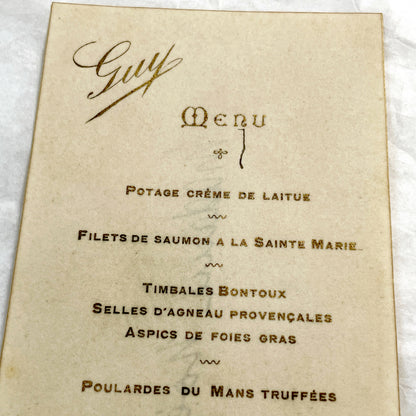 1910s - French Restaurant Menu Card - Elegant Dining Experience from June 15, 1911 - Historic Culinary Document - Vintage Cuisine