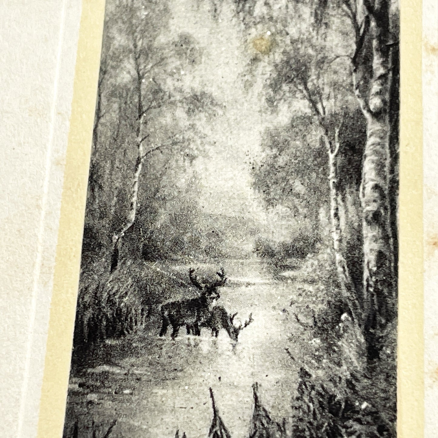 1910s - Vintage French Menu Card with Deer Illustration - Handwritten Meal from May 11, 1914 - Elegant Dinner Event Memorabilia