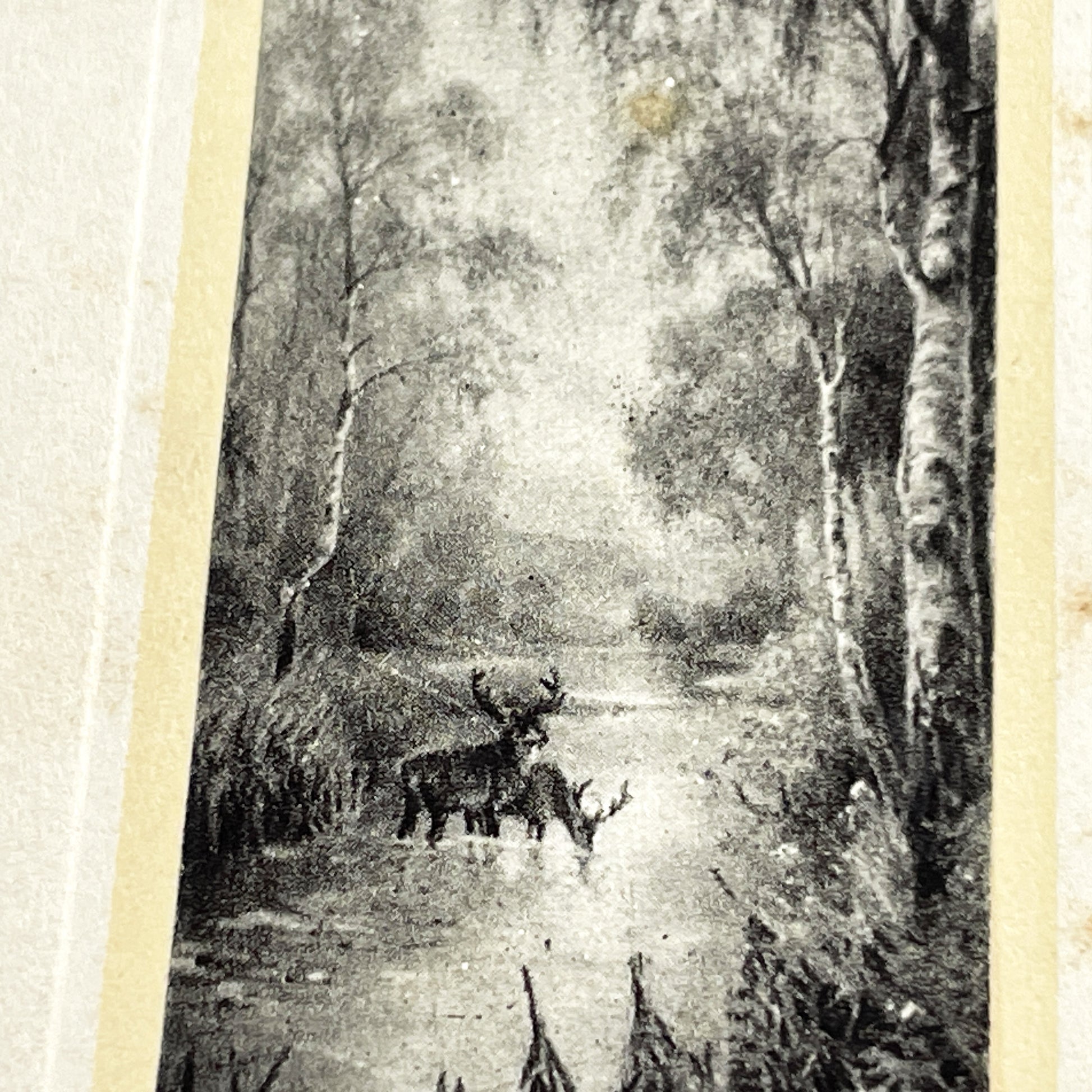 1910s - Vintage French Menu Card with Deer Illustration - Handwritten Meal from May 11, 1914 - Elegant Dinner Event Memorabilia