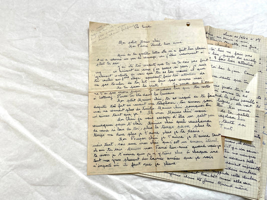 1940s - Vintage French Love Letters - Romantic Correspondence Between Lovers - Handwritten Letters