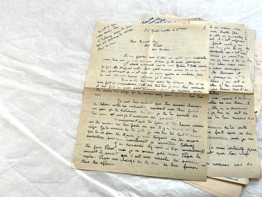 1940s - Vintage French Love Letters - Romantic Correspondence Between Lovers - Handwritten Letters
