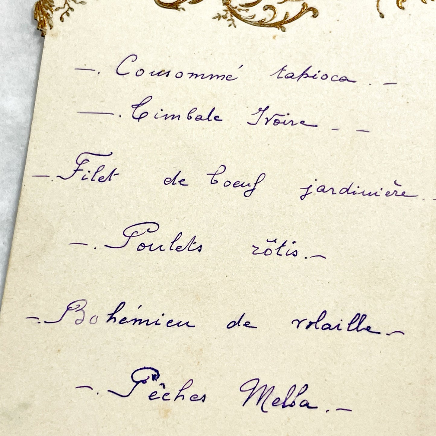 1910s - French Menu Card - Vintage Dining Memorabilia - Handwritten Dinner Invitation - Historical Culinary - Fine Dining Experience.