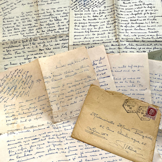 1940s - Vintage French Love Letters - Romantic Correspondence Between Lovers - Handwritten Letters