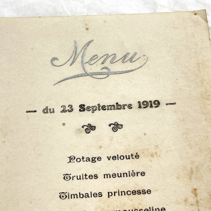 1910s - French Restaurant Menu Card - Fine Dining Experience - Historic Culinary Document - Dinner Program - Vintage Stylz