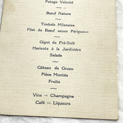1910s - French Dinner and Lunch Menu - Elegant Vintage Event Card with Swans - Historical Culinary Document - WWI Era Fine Dining