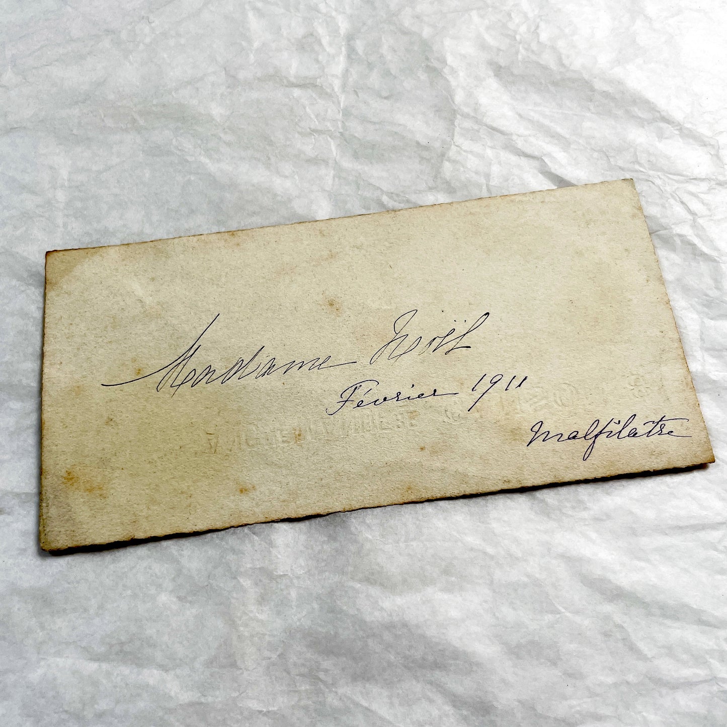 1910s - Vintage Handwritten Menu Card - Elegant French Cuisine - Illustrated Dinner Party Program - Antique Ephemera Collectible