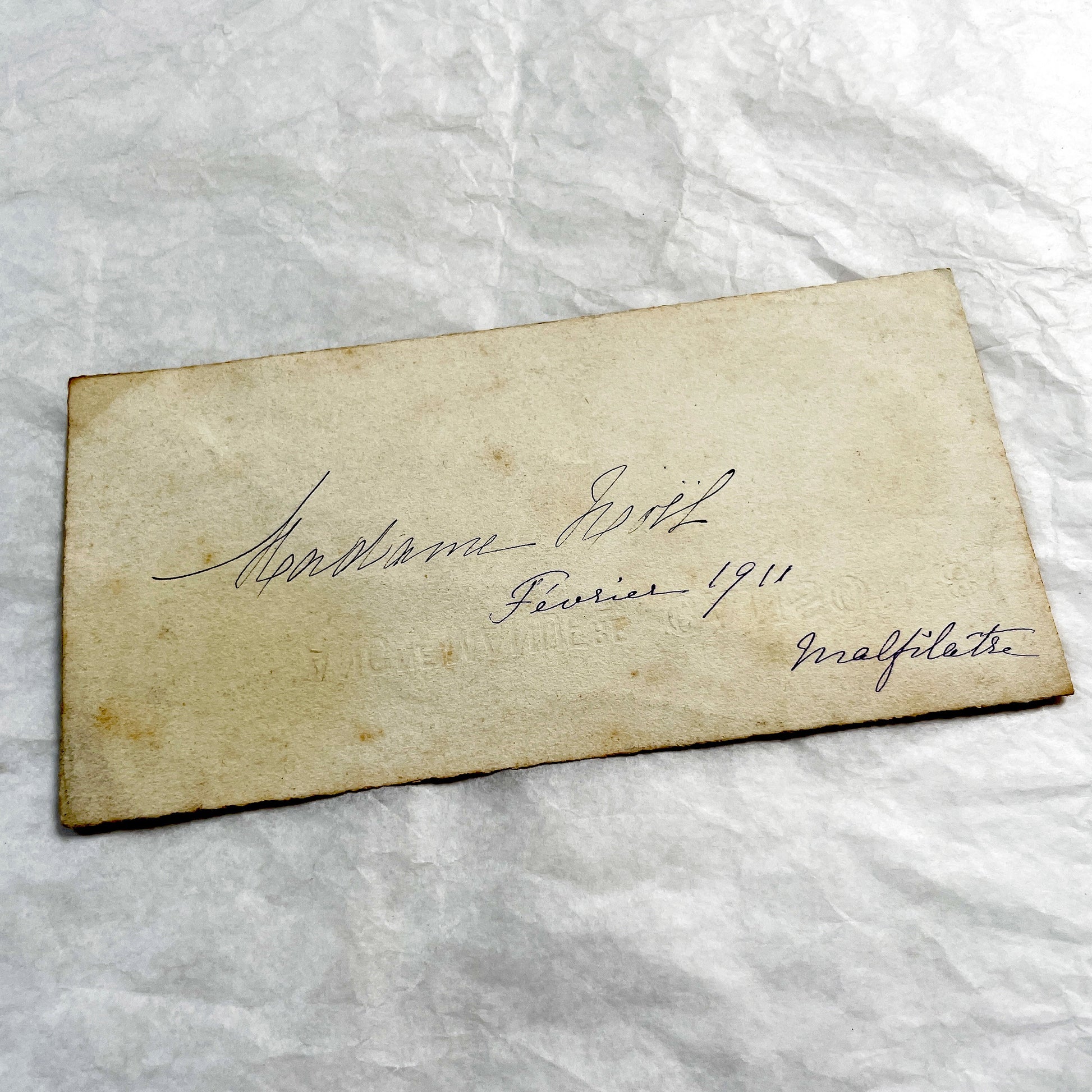 1910s - Vintage Handwritten Menu Card - Elegant French Cuisine - Illustrated Dinner Party Program - Antique Ephemera Collectible